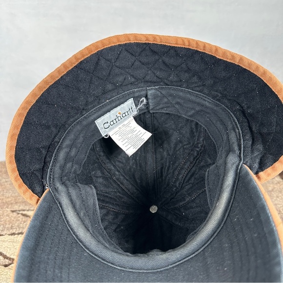 Carhartt Brown Quilted Cap vintage tan winter insulated ball baseball hat - Picture 6 of 12